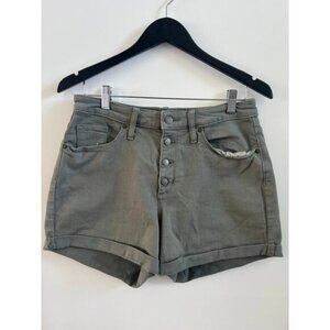 Universal Threads High Rise Midi Shorts Grey Green  10